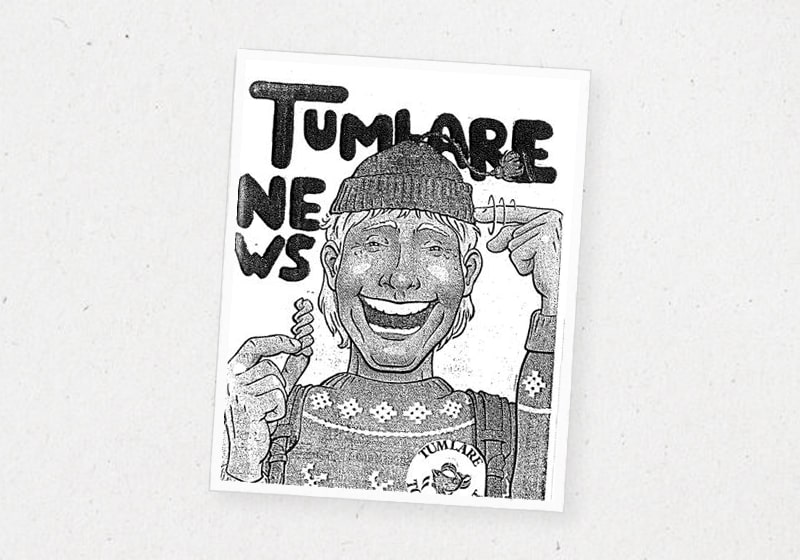 KT - Black and white cartoon character of Kuoni Tumlare in 1972