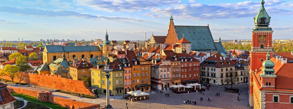 Warsaw Old Town skyline with historic buildings