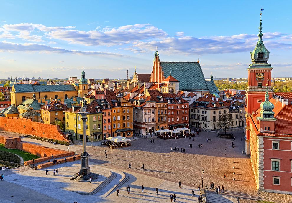 Warsaw Old Town skyline with historic buildings