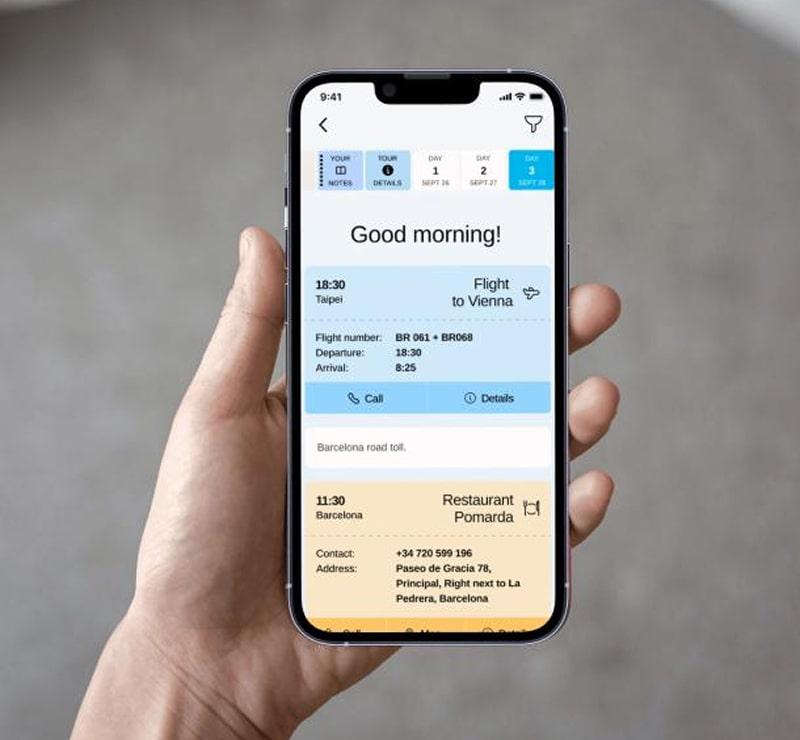 KT - Person holding a phone with partners mobile app